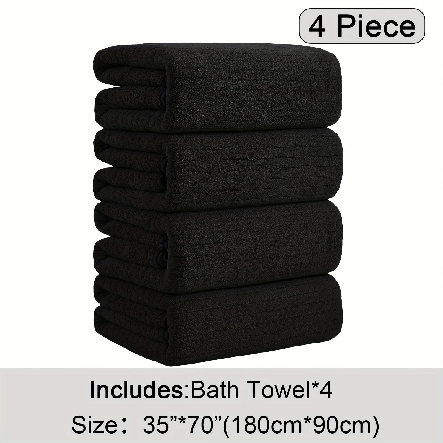 4-Piece Extra Large Microfiber Bath Towel Set, 35" x 70"