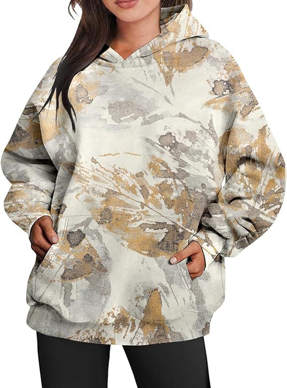 Women's Oversized Maple Leaf Camo Sports Hoodie