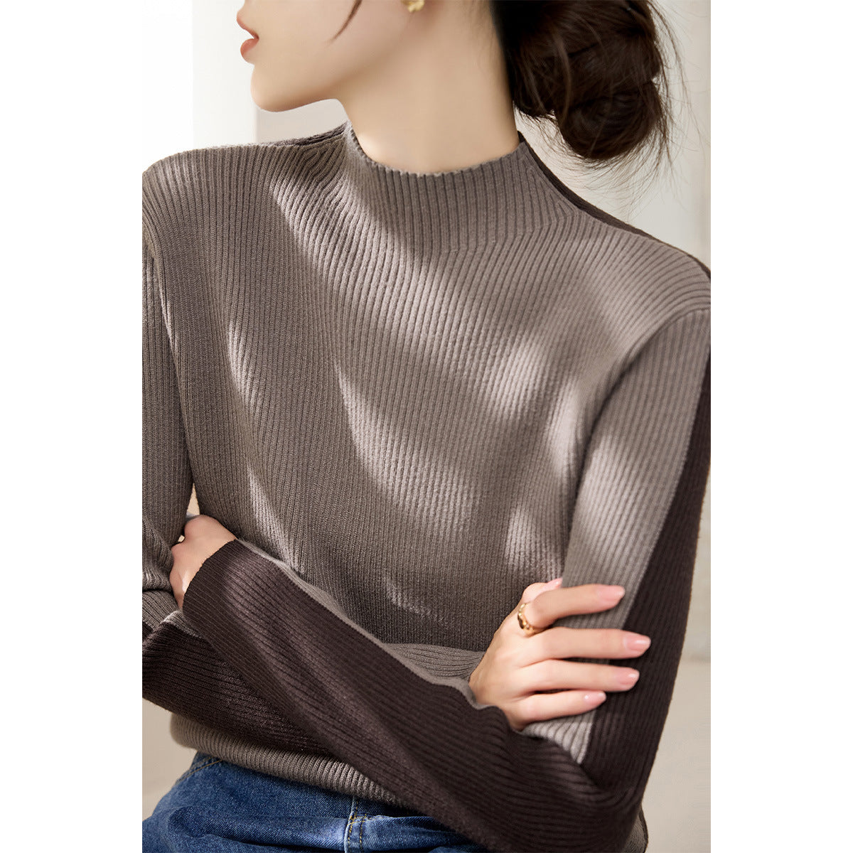 Thickened Mock-neck Base-layer Reversible Sweater