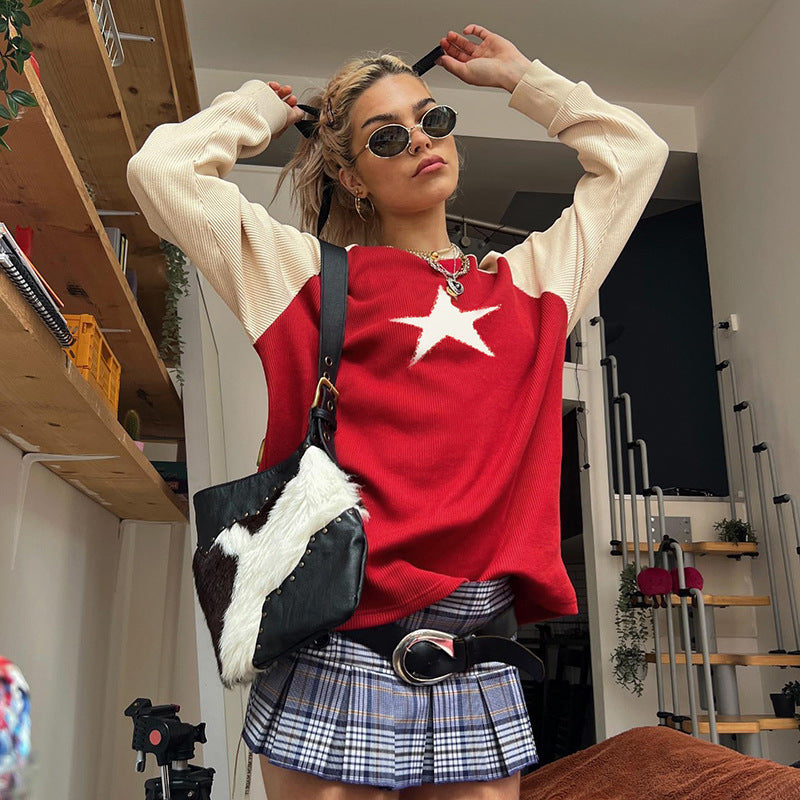 Cozy Striped Wool Blend Pullover Sweater for Women