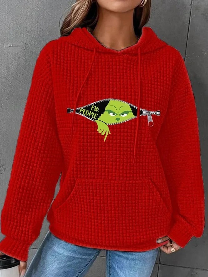 Cozy Loose Fit Hooded Long Sleeve Pullover Sweater