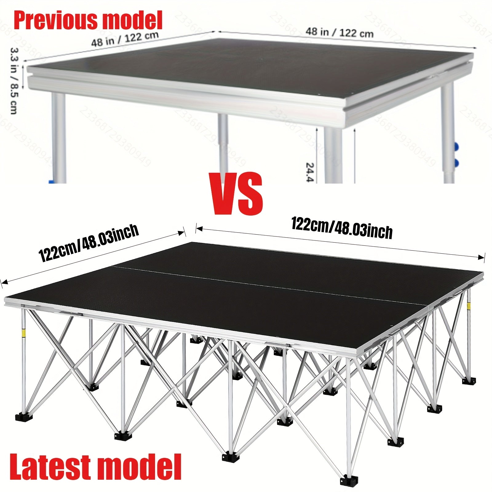 Foldable DJ Stage Kit – Aluminum Alloy Steps, Non‑Slip Surface, 4 ft × 4 ft (122 cm × 122 cm) Portable Modular Stage