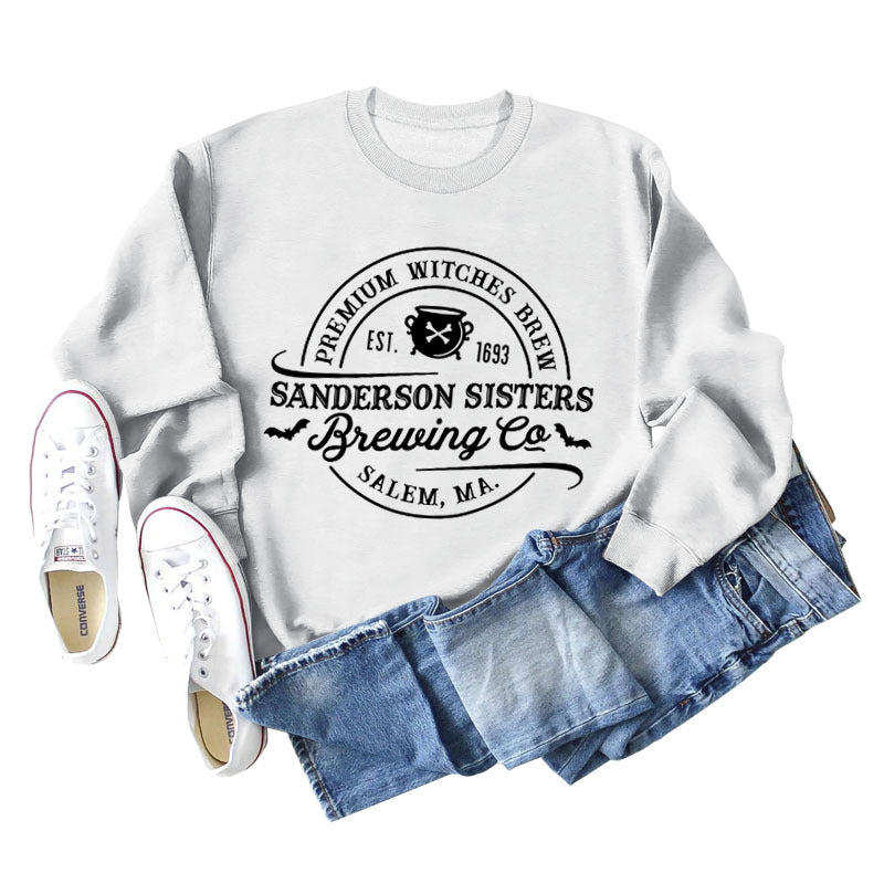 Cozy Alphabet Print Long Sleeve Casual Sweatshirt