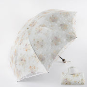 Beige Lace Sun Umbrella with Bag