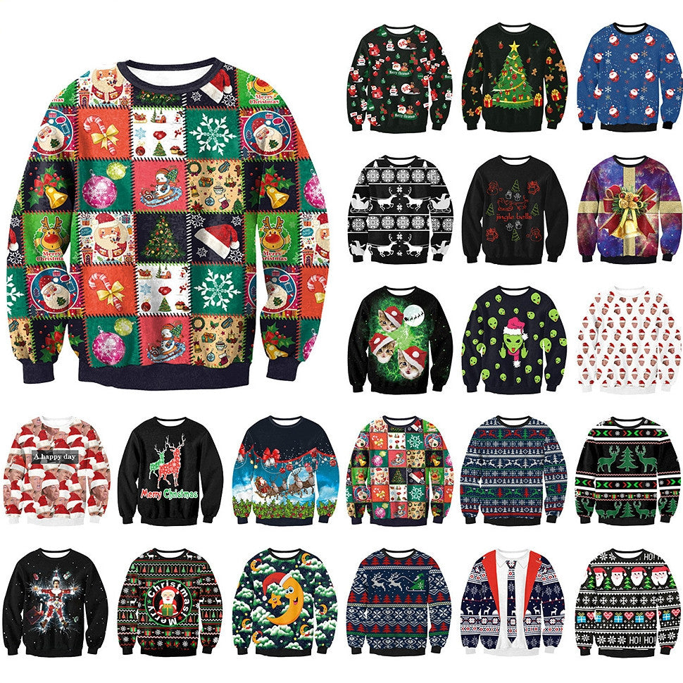 Festive Santa Elk Christmas Sweatshirt for Women