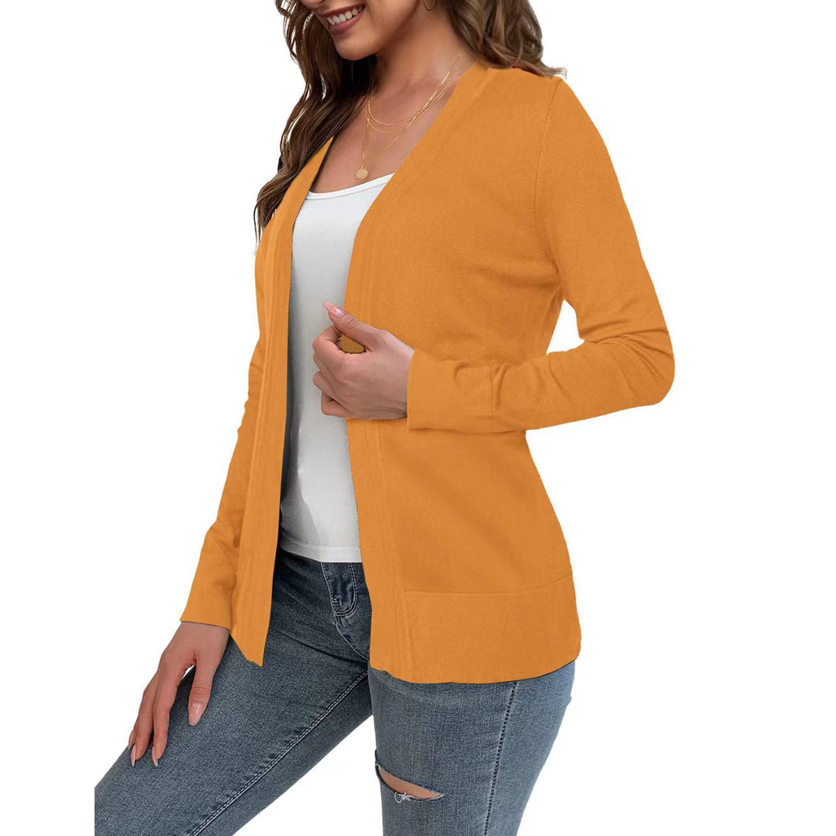 Womens Simple All-match Knitted Cardigan Coat