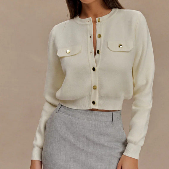 Elegant, Versatile Long-sleeve Knit Cardigan Sweater Coat