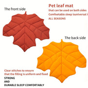 Comfortable Maple Leaf-shaped Pet Mat With Reversible Colors, Washable Polyester Bed For Cats And Dogs, Durable Rectangular Sleeping Pad Soft Non-slip Thick All Seasons Mattress, Pet Furniture,