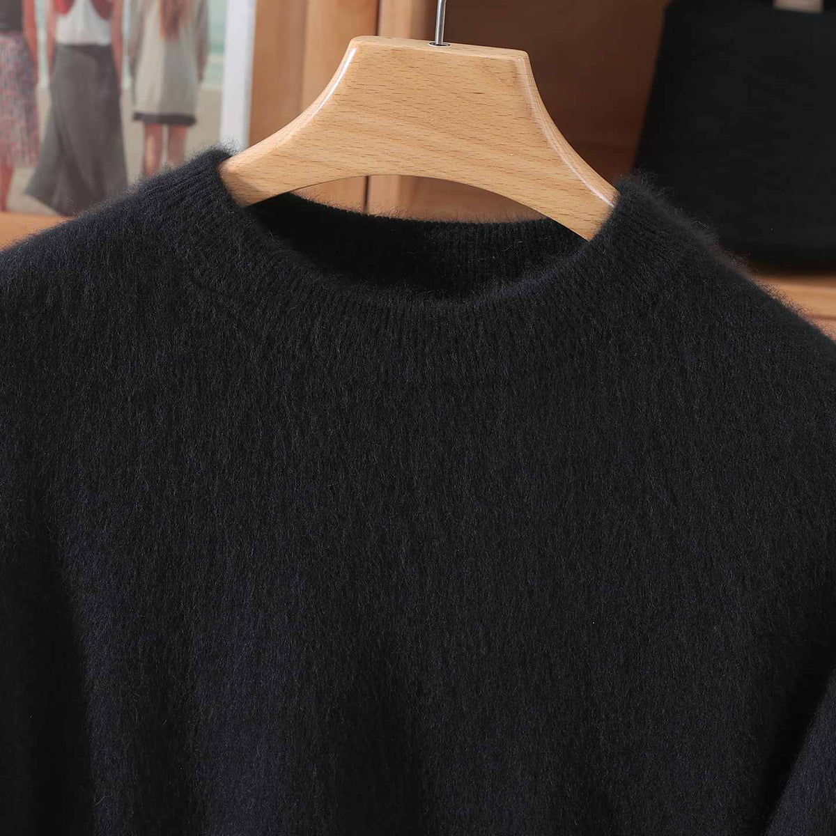 Half Height Round Neck Mink Fleece Fashionable Soft and Versatile Women's Fleece Sweater