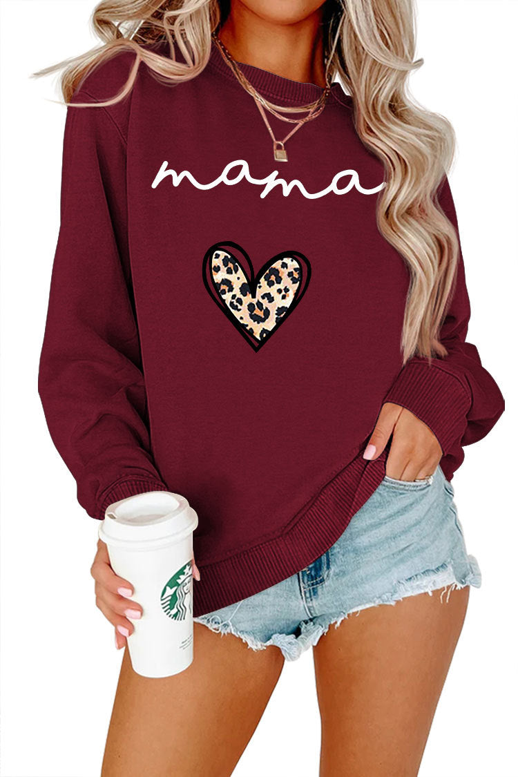 Plus Size Leopard Heart Fleece Hoodie