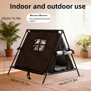 Winter Warm Elevated Triangular Pet Tent With Thick Padding & Window - Sturdy Portable Outdoor/ Dog & Shelter, Stable Canopy Tent For Small/Medium Puppies, Kittens, Chihuahuas, Pomeranians (No Asse...