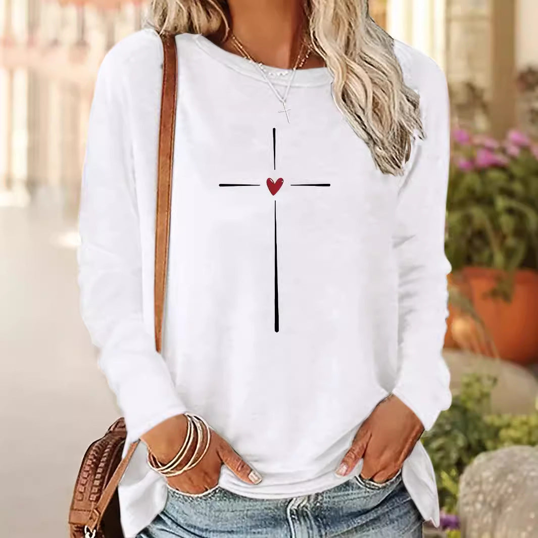 Plus Size 3D Print Long Sleeve Casual Sweatshirt