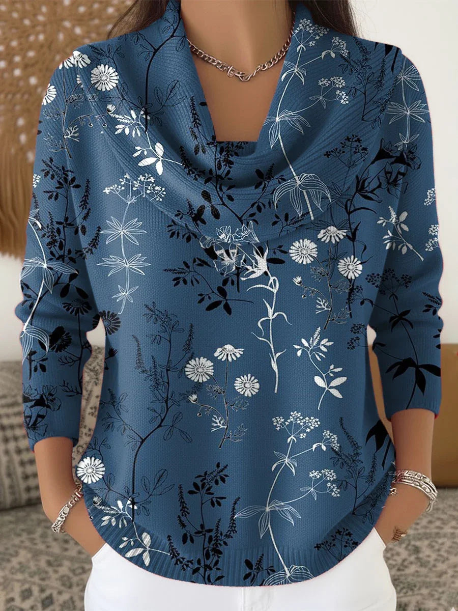 Womens Casual Loose-fitting Pullover Hoodie with a Cowl Neck