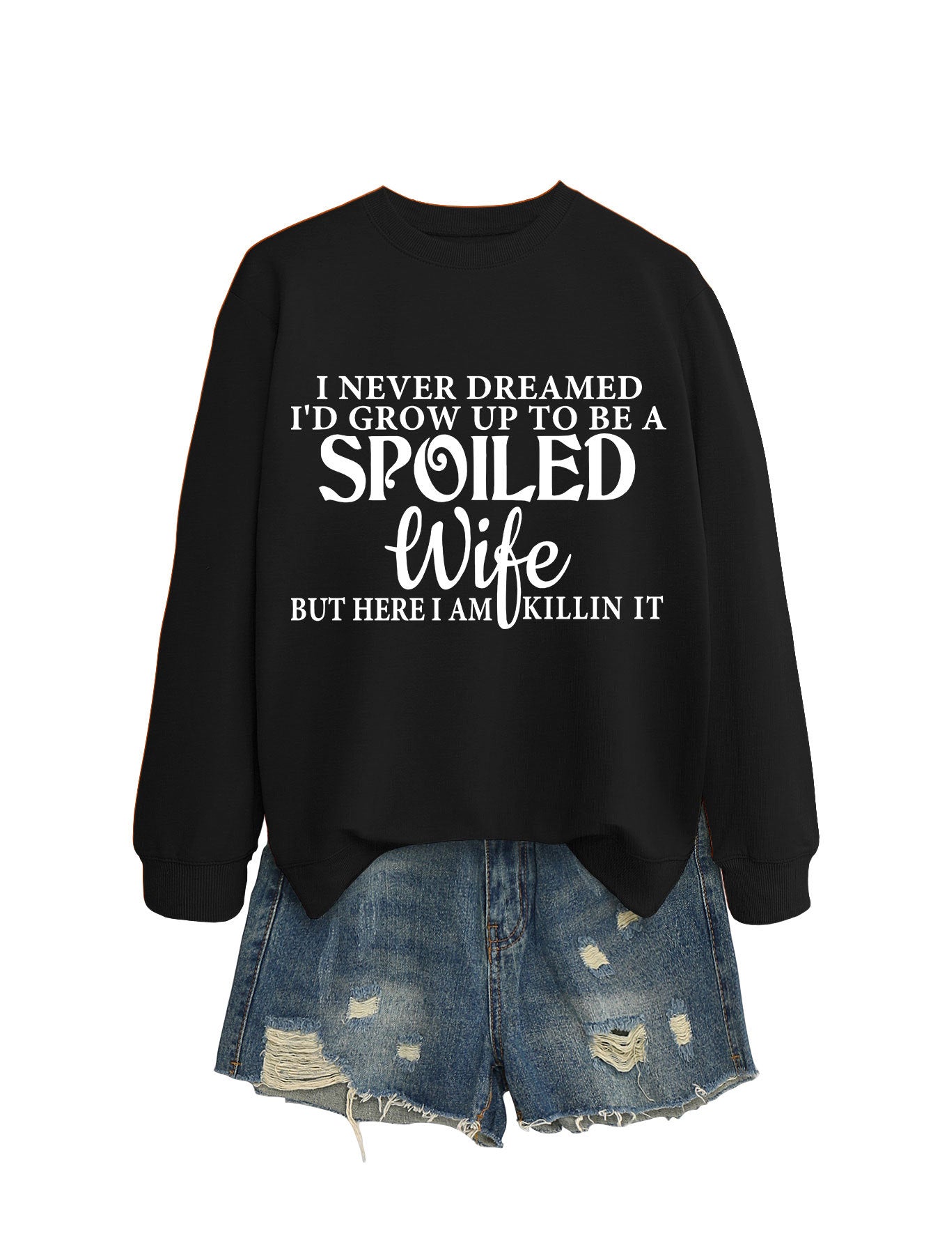 Women's Letter Print Crew Neck Casual Sweatshirt