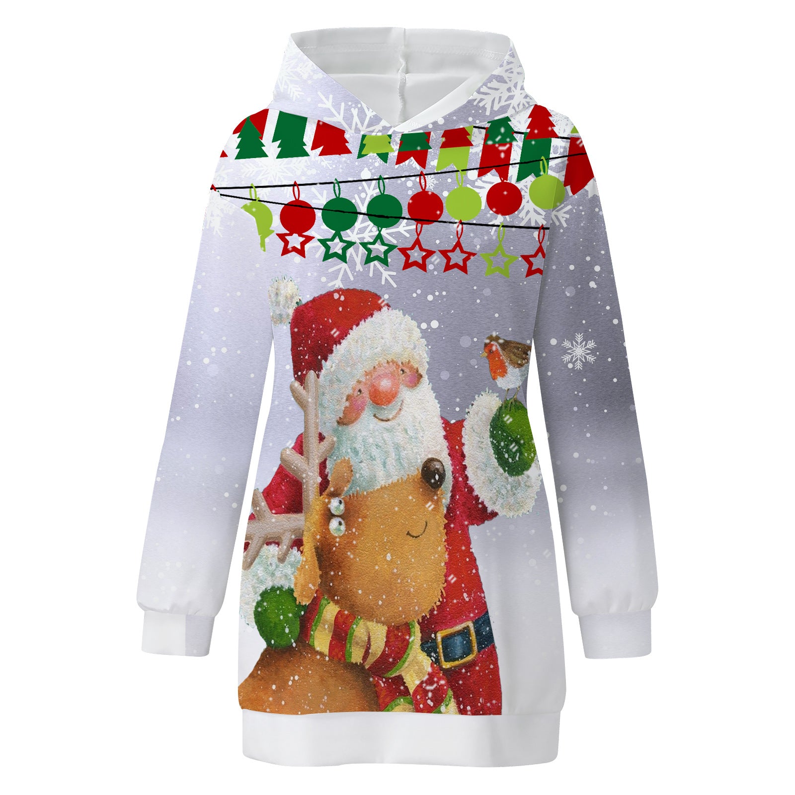 Festive Christmas Print Hoodie for Cozy Holiday Style