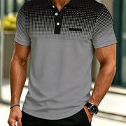 Men's Lightweight Outdoor Polyester Polo Shirt – Mixed Color, Halftone & Solid Gray