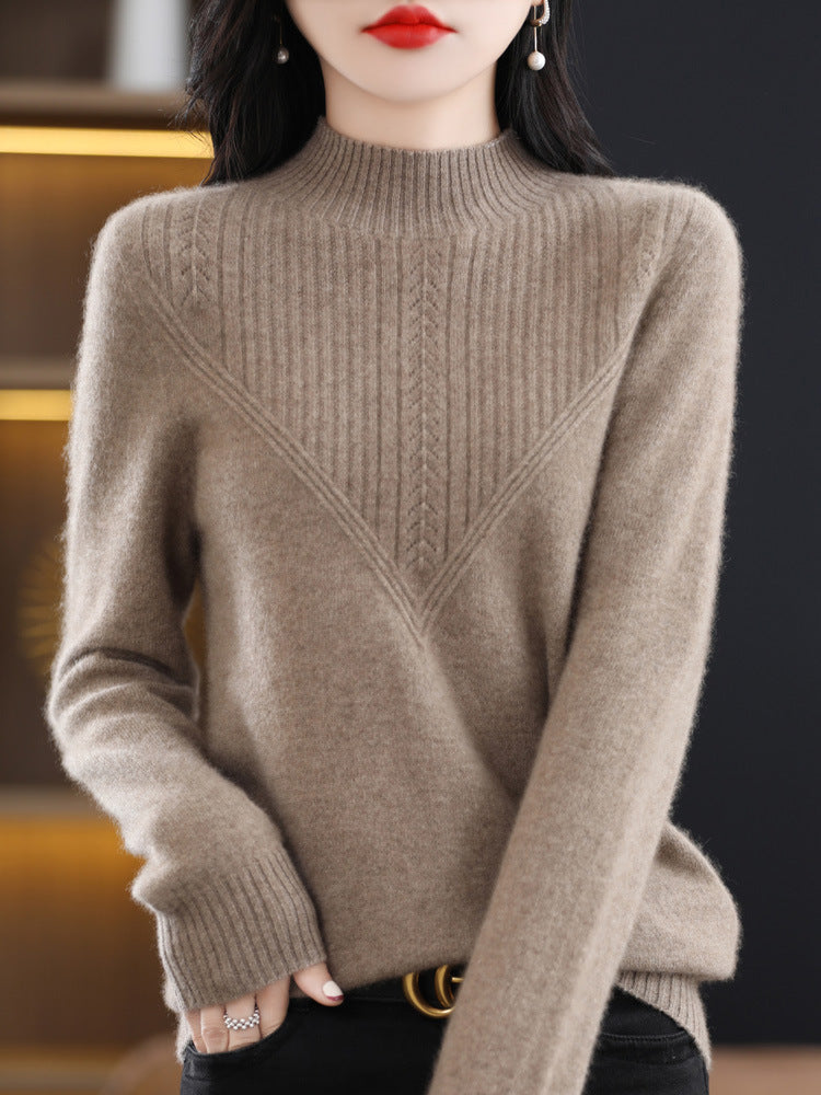 Fall and Winter Outer Wear Lazy and Versatile Knitted Bottoming Sweater