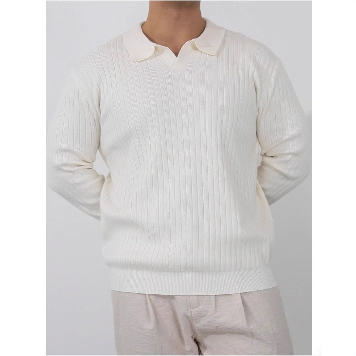 Knitted Polo-neck Base Layer Simple and Warm in American Style