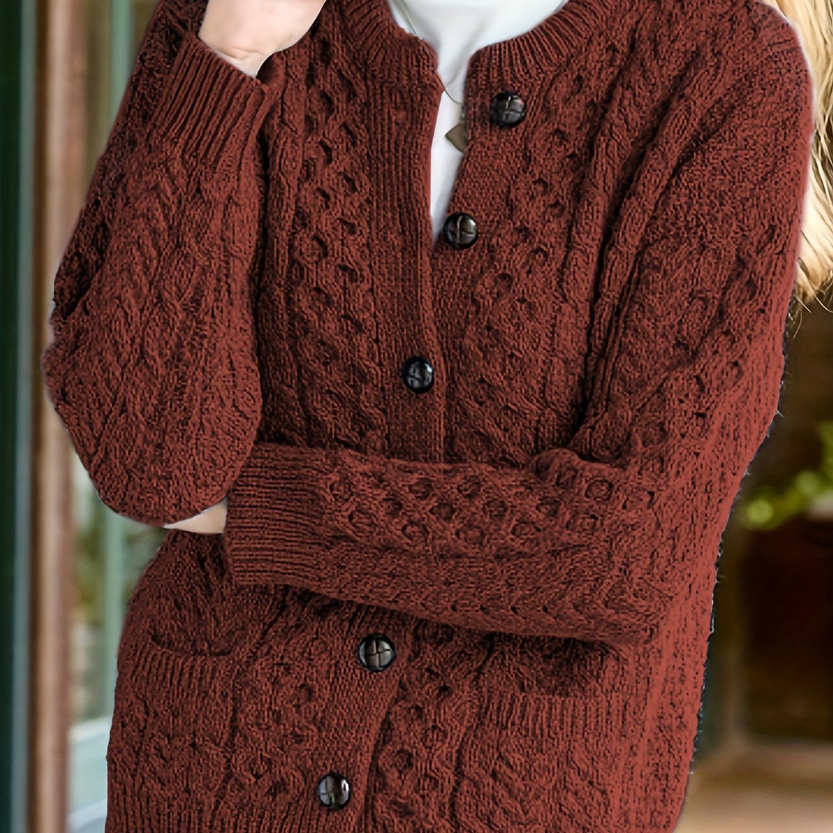 Women's Casual Knit Cardigan Sweater Cozy Long Sleeve