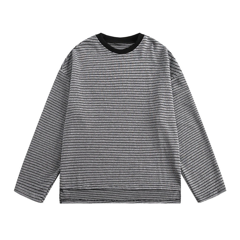 Unisex Striped Loose Knit Sweater for Spring & Autumn