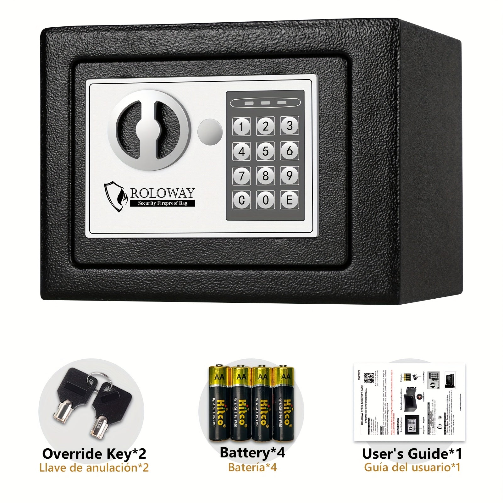 Heavy-Duty Fireproof Steel Safe with Cash Bag | Secure Home Safe Box with Keypad & Key Lock, Ideal for Storing Money, Documents, and Valuables