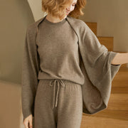 Soft Cashmere Shawl Cardigan for Women - Solid Color