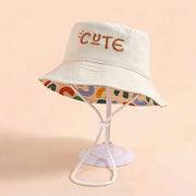 Embroidered Fisherman's Hat with Drawstring for Kids