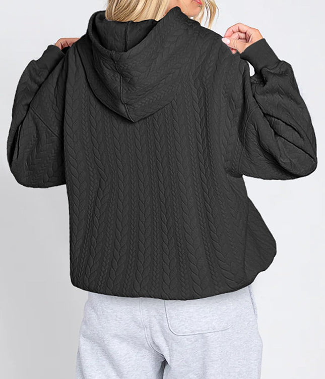 Casual Twist Texture Solid Color Women's Hoodie Sweater
