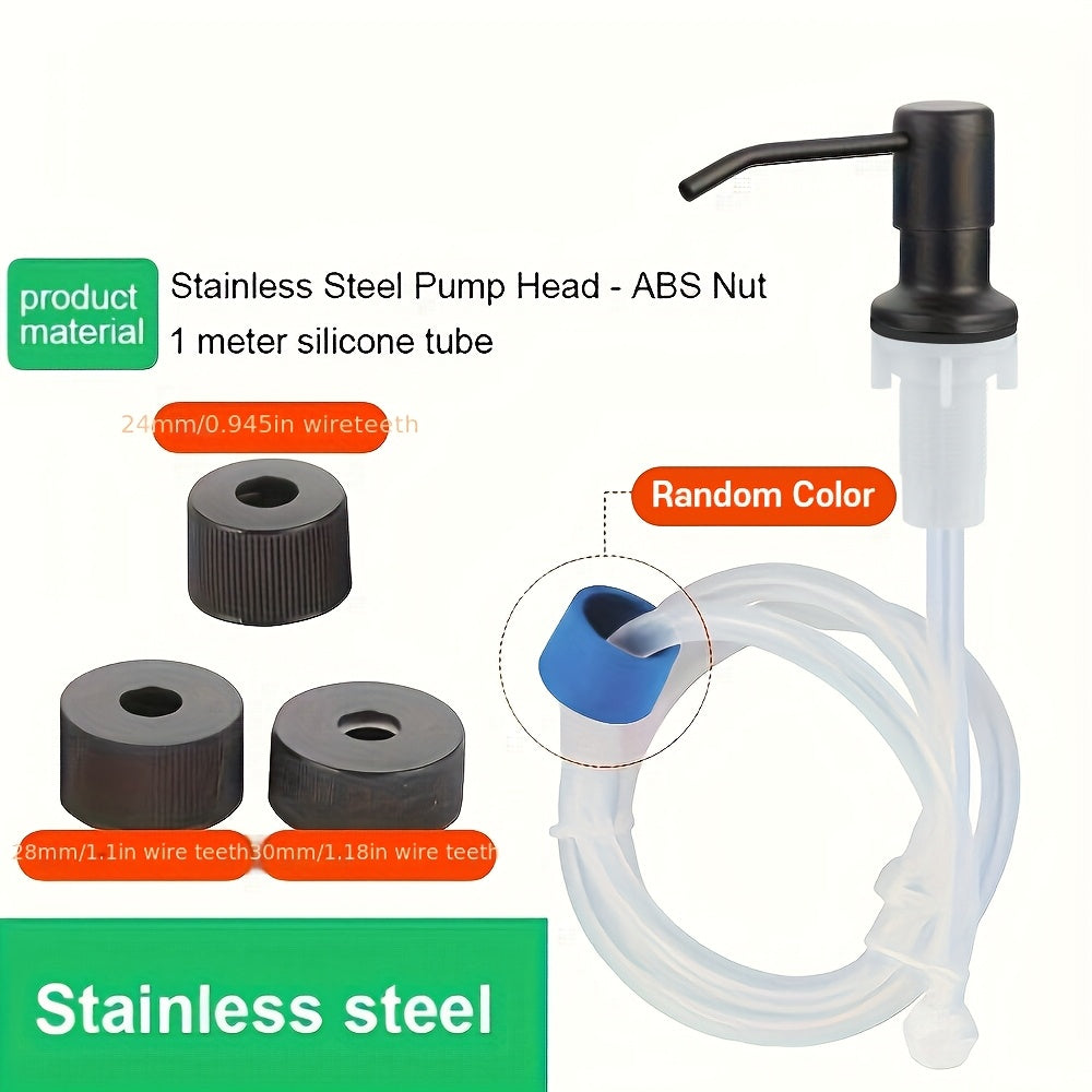 Stainless Steel Countertop Soap Dispenser with Long Pump Tube