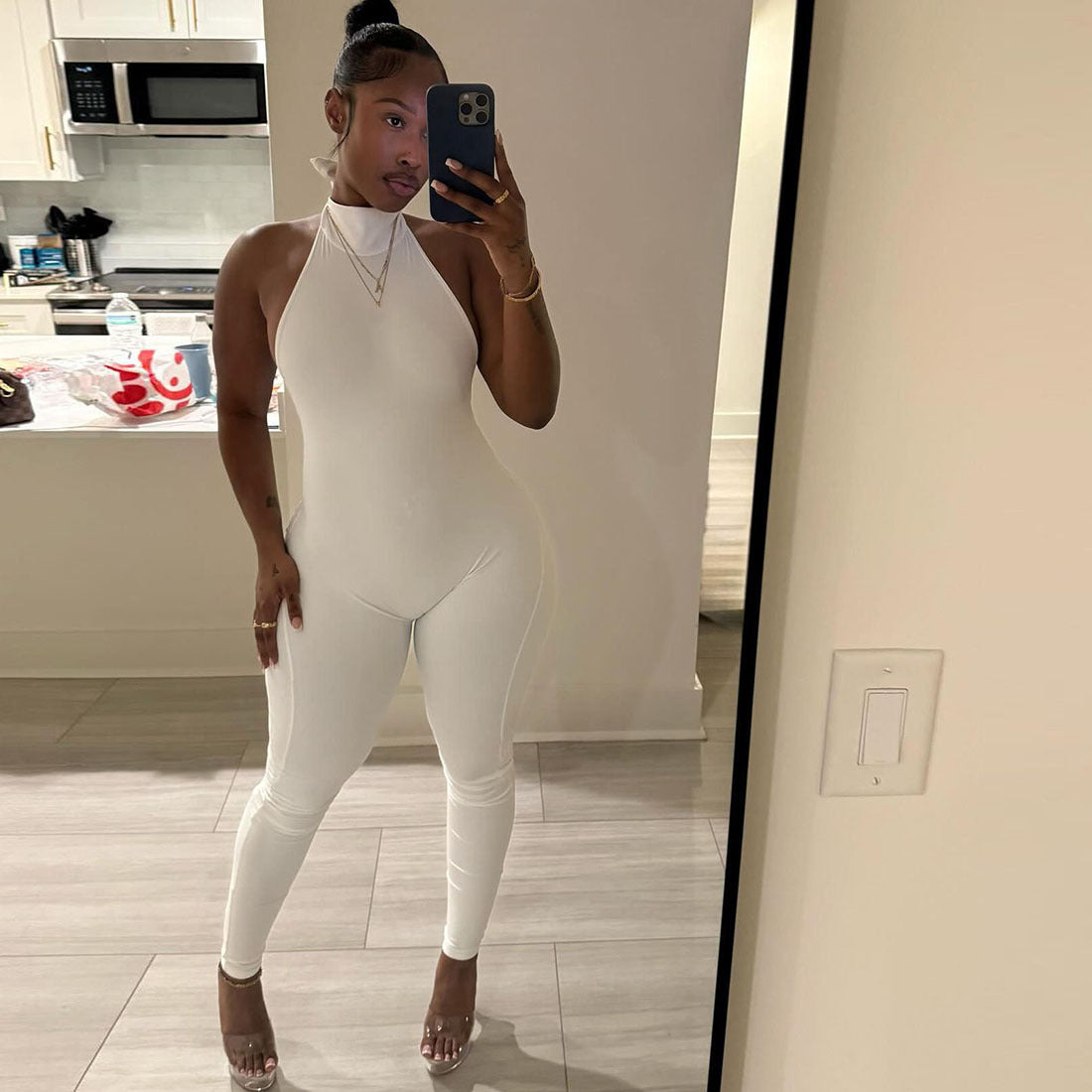 Sexy Backless Halter Tie Jumpsuit