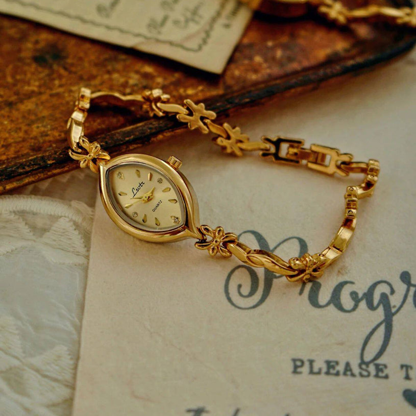 Vintage Gold Women's Wristwatch - Elegant Small Dial