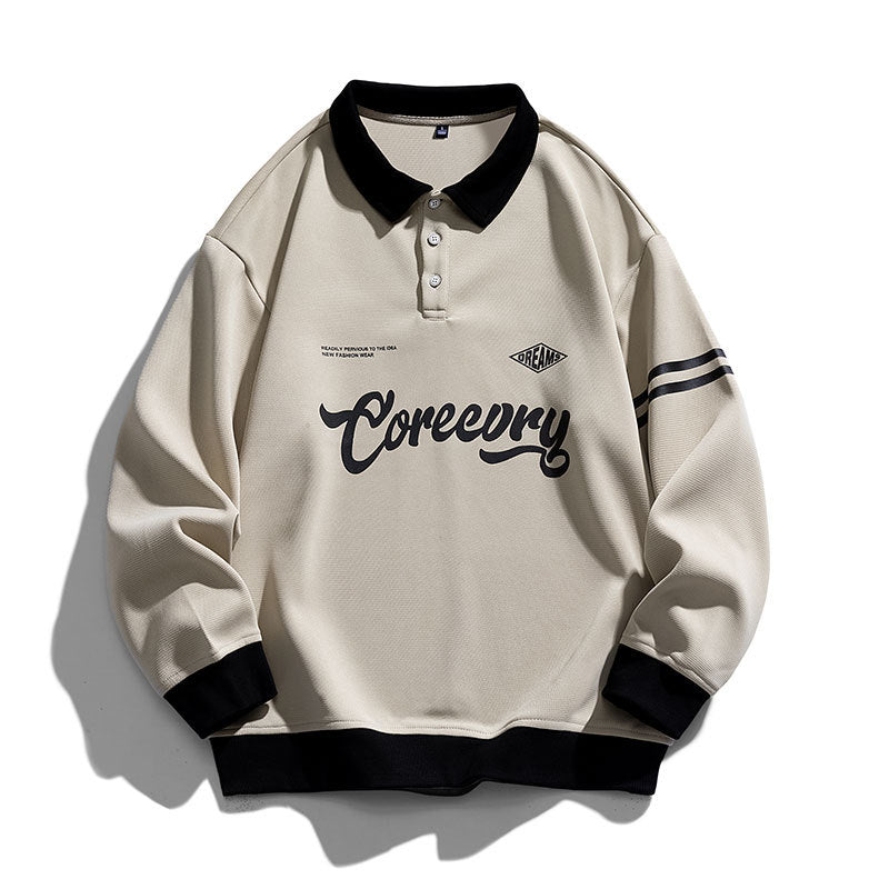 Men's Japanese Retro Lapel Sweater Workwear Pullover