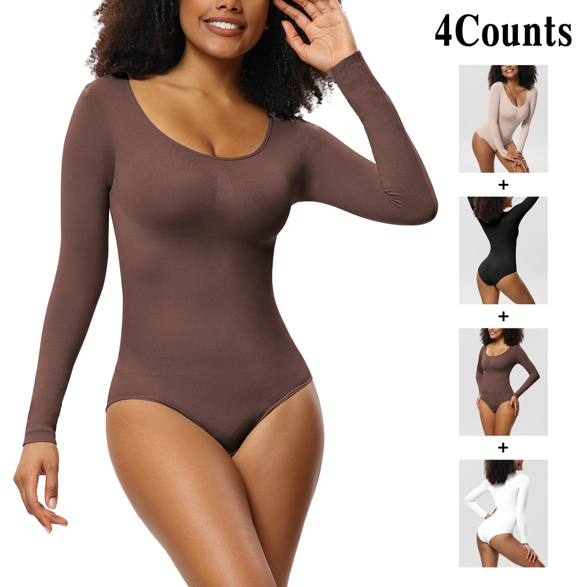 Seamless Long Sleeve Body Shaping Corset Jumpsuit