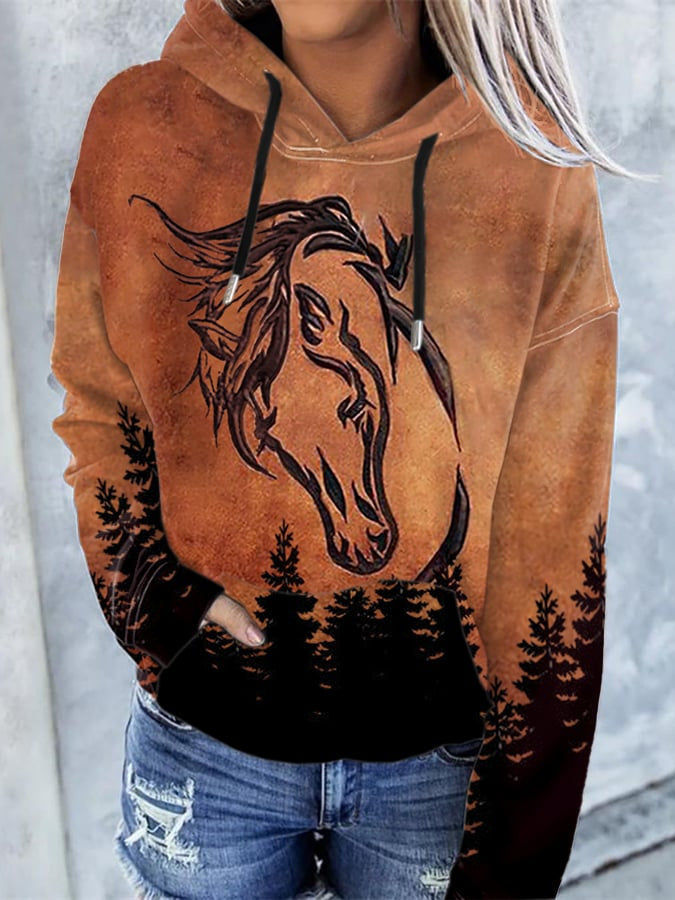 Haunted House 3D Bull Head Graphic Hoodie