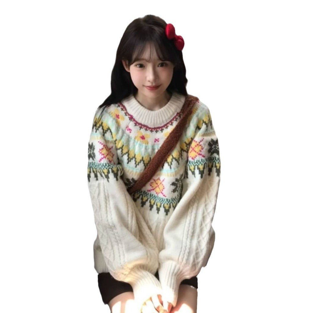 Women's Lantern Sleeve Loose Mori Knitwear