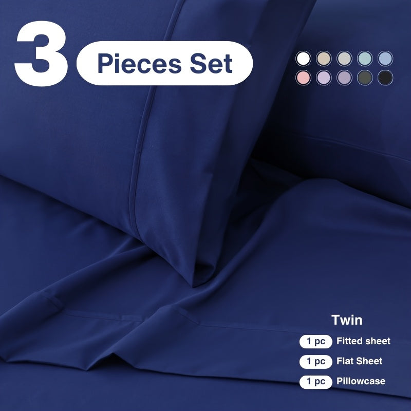 3/4pcs 18 Inch Extra Deep Pocket Bed Sheets Sets, Fits Deep Mattress, Breathable & Cooling Bed Sheets, Hotel Luxury Bed Sheet Set