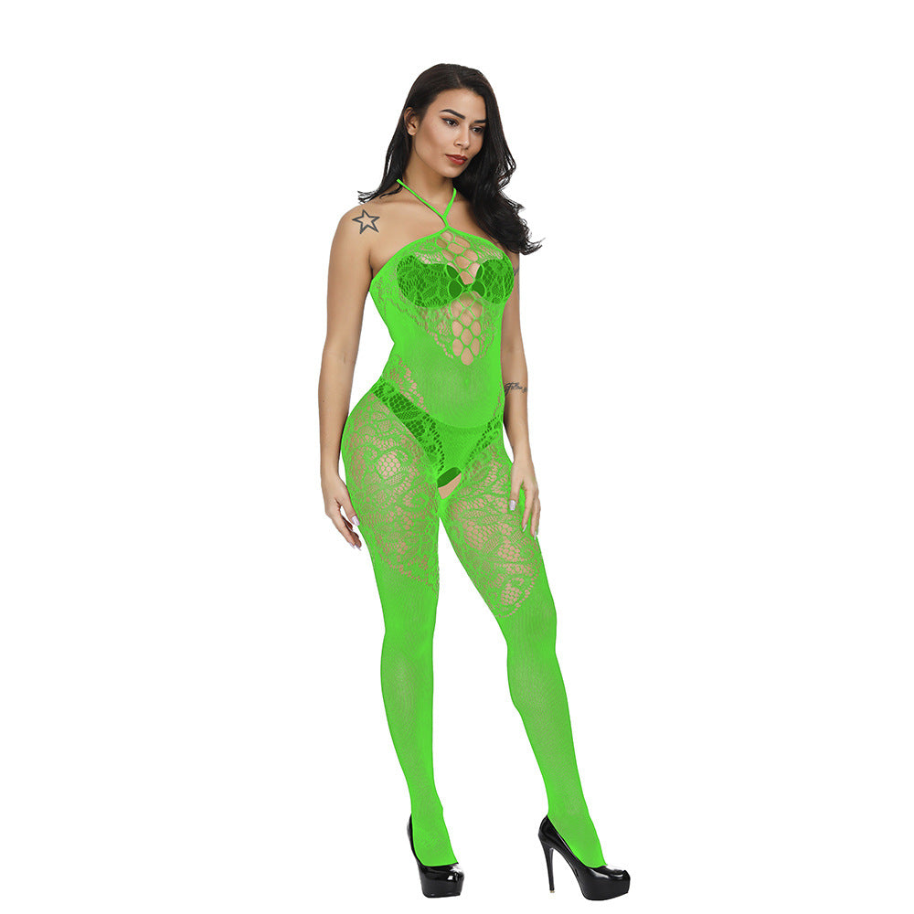 Sexy Jacquard Mesh Camisole Jumpsuit & Romper