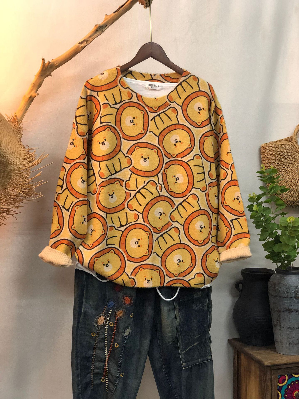 New Women's Loose-fitting Round-neck Sweater for Outerwear