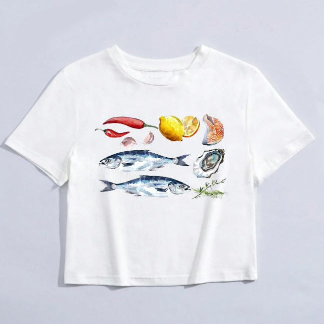 Chic Letter Print Short-Sleeve Women's T-Shirt