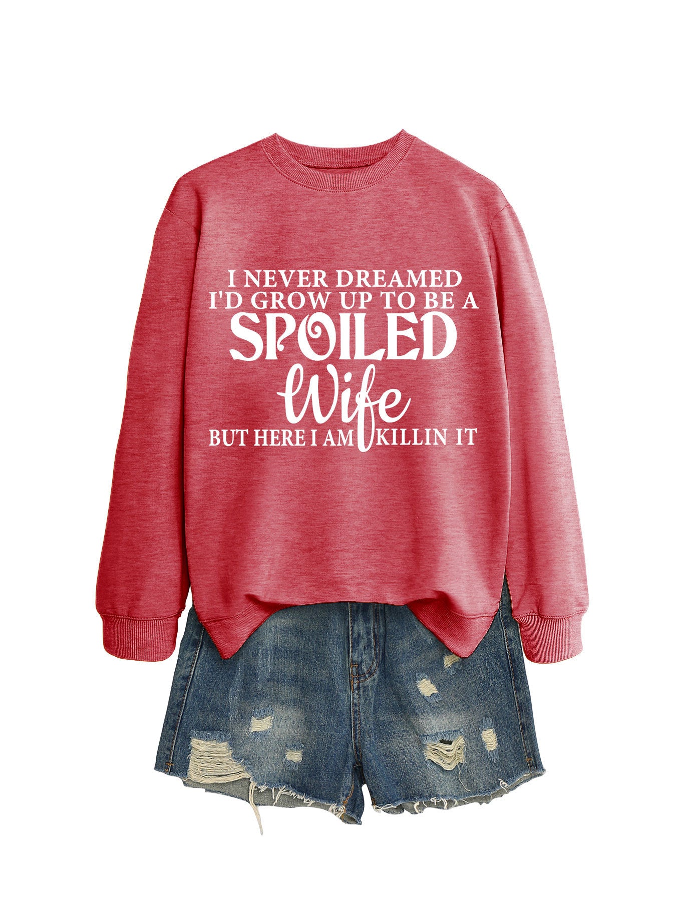Women's Letter Print Crew Neck Casual Sweatshirt