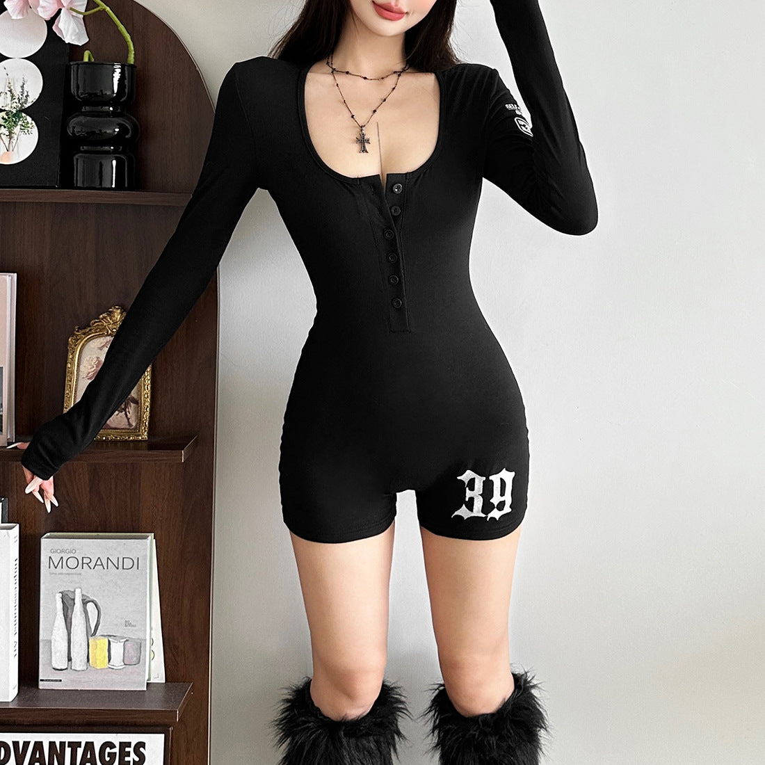 Stylish Slim-Fit Sheer One-Piece Shorts Romper