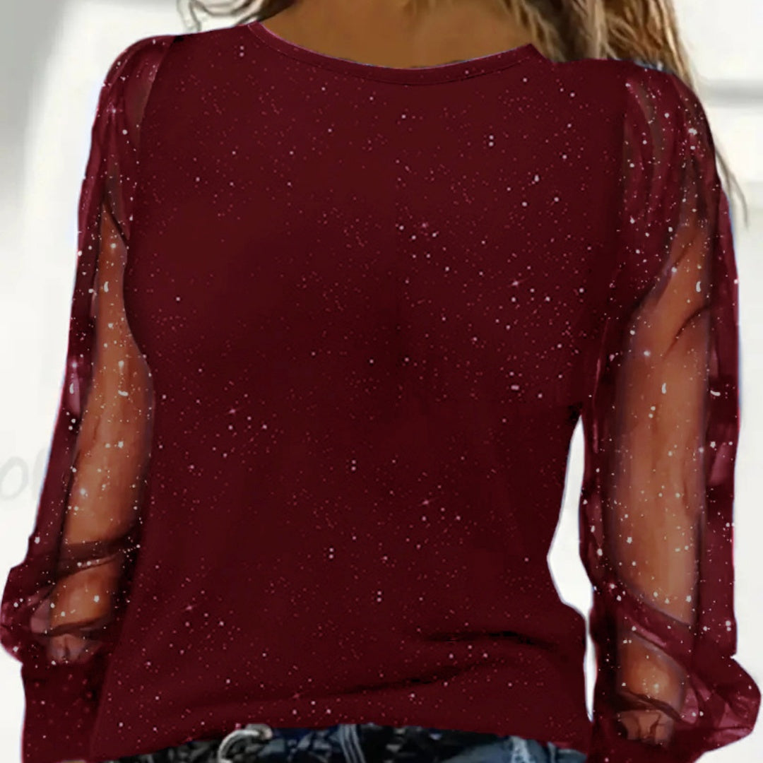 Casual Long Sleeve Crew Neck Loose T-Shirt for Women
