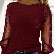 Casual Long Sleeve Crew Neck Loose T-Shirt for Women