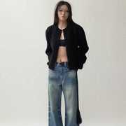 Waist-tight Round Neck Sweater Autumn Winter Coat