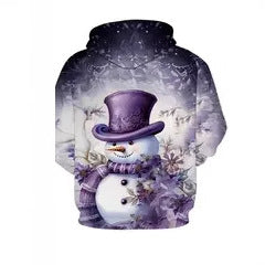 Festive Merry Christmas Snowman Women's 3D Hoodie