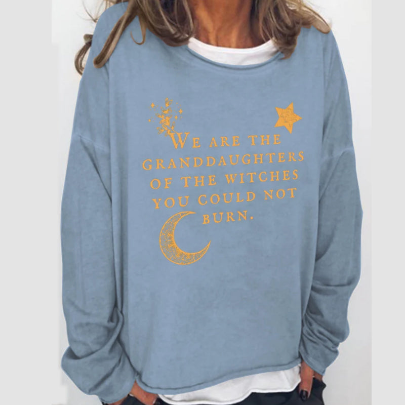 Witches Granddaughters Halloween Graphic Long Sleeve Hoodie
