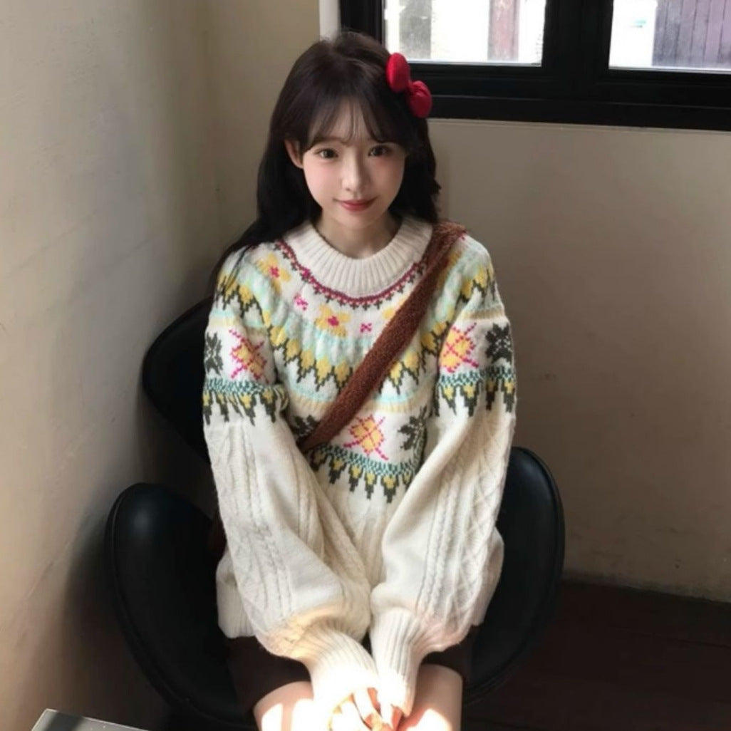 Women's Lantern Sleeve Loose Mori Knitwear