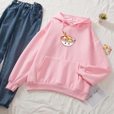 Casual Solid Color Loose Hooded Sweatshirt for Youth
