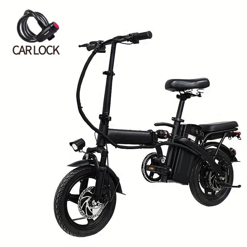 14-Inch Foldable Electric Bicycle – 48V Lithium Battery, 330 lb Load Capacity, 19 mph Max Speed, 18-28 mile Range