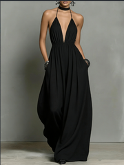 Chic Halter Wide Leg Jumpsuit for Summer Elegance